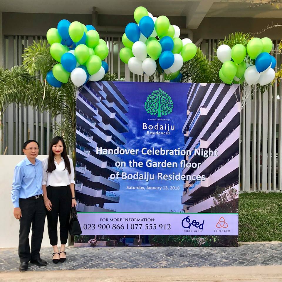 Mr. Ha Huy Dung (Chairman) and Ms. Ha Duc Hanh (Chief Operation Officer) at the handover celebration of Bodaiju Residences Phase 1